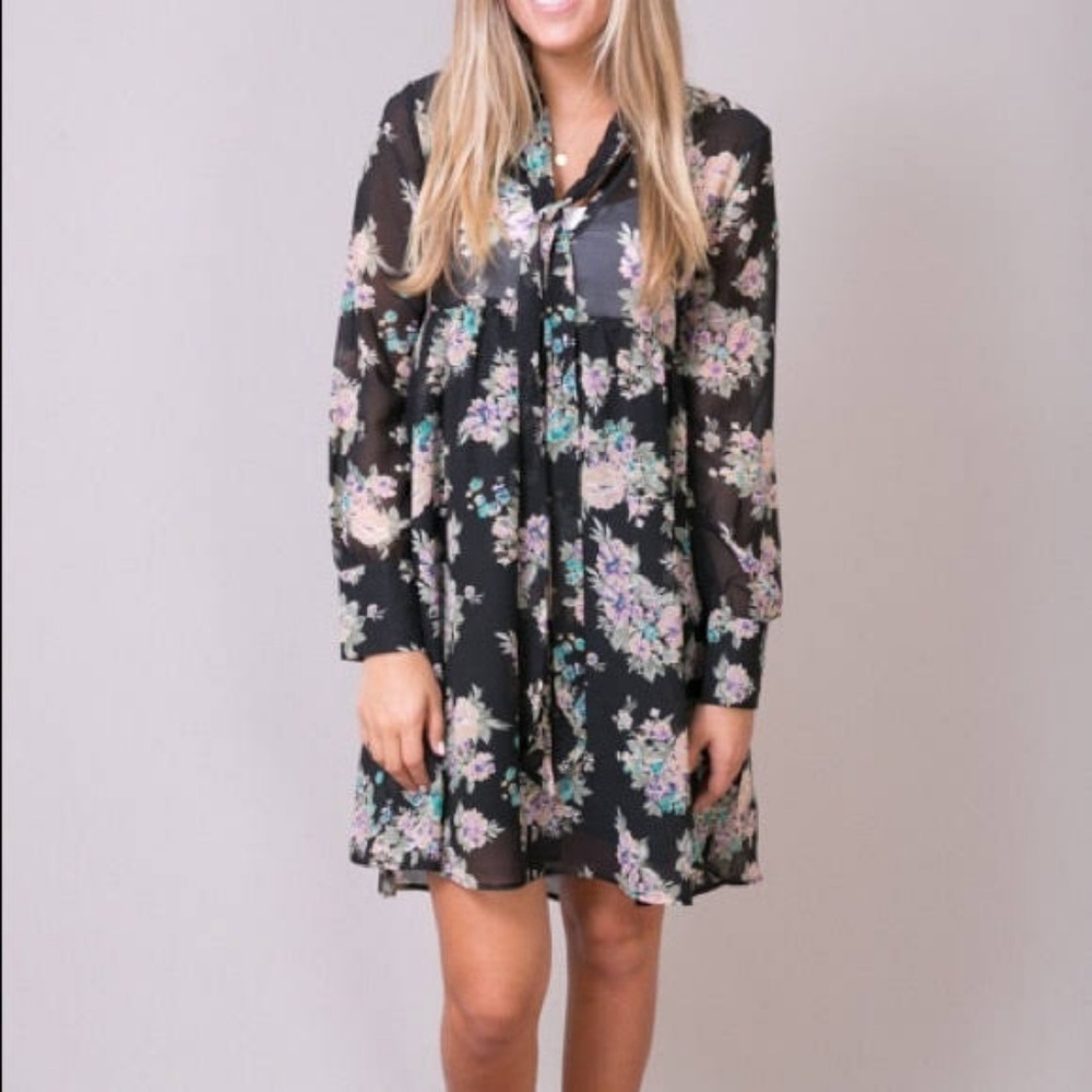 Banjara Black Baby Doll Floral Dress XS